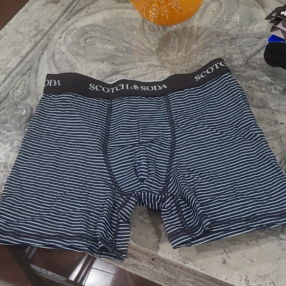 Scotch & Soda Men's Black Striped Boxer Briefs new small